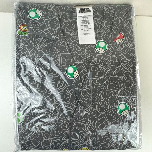 Pottery Barn Teen Super Mario Power-Up Glow-in-the-Dark Loose Fit Pajama Set L - Picture 4 of 10